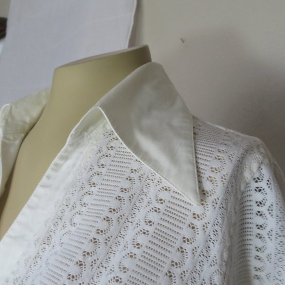 Vintage Rayure Paris Lace Button Up Blouse - Picture 2 of 7